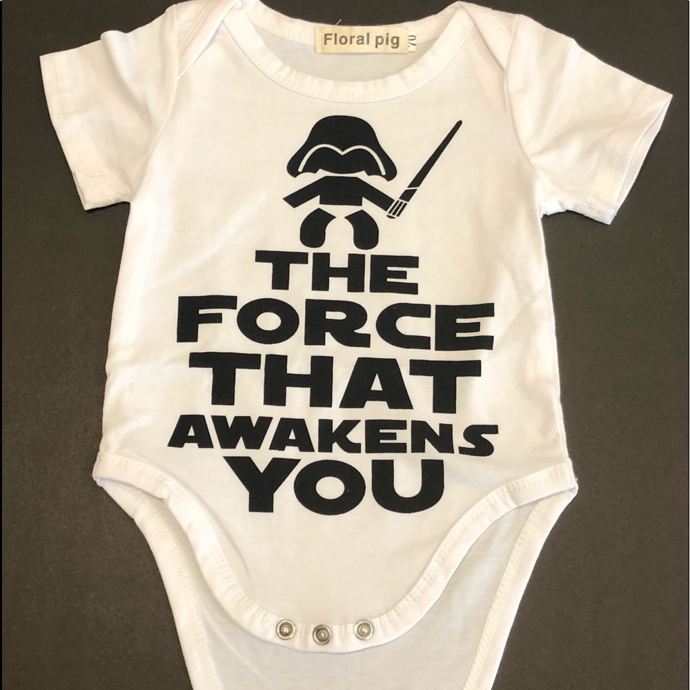 White onesie cotton blend newborn adorable !